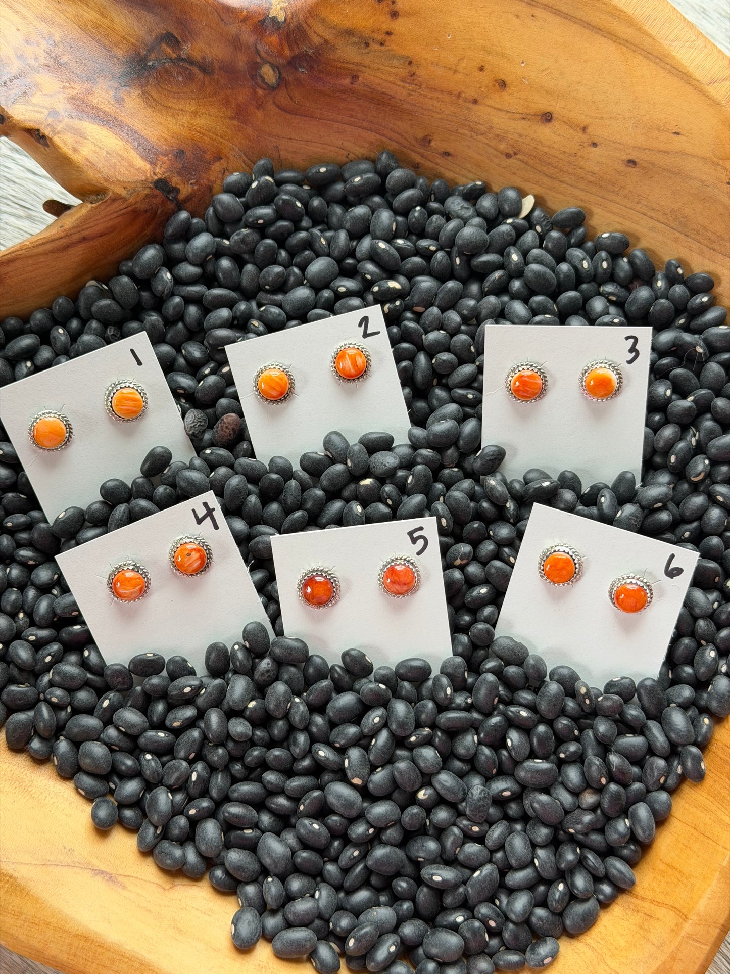 Orange Spiny Oyster Shell Earrings
