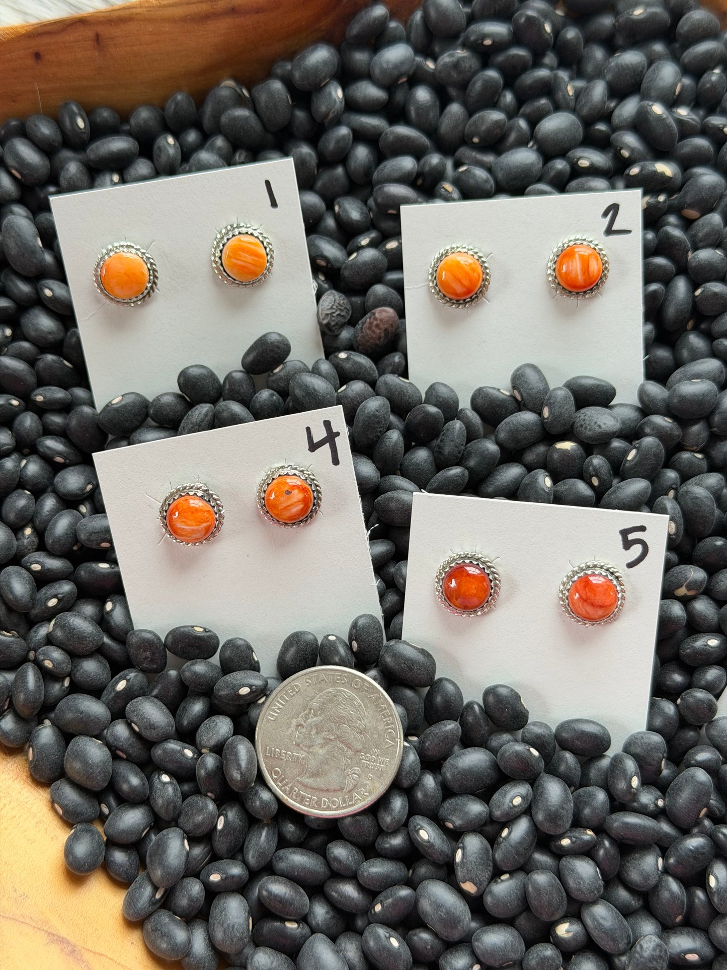 Orange Spiny Oyster Shell Earrings