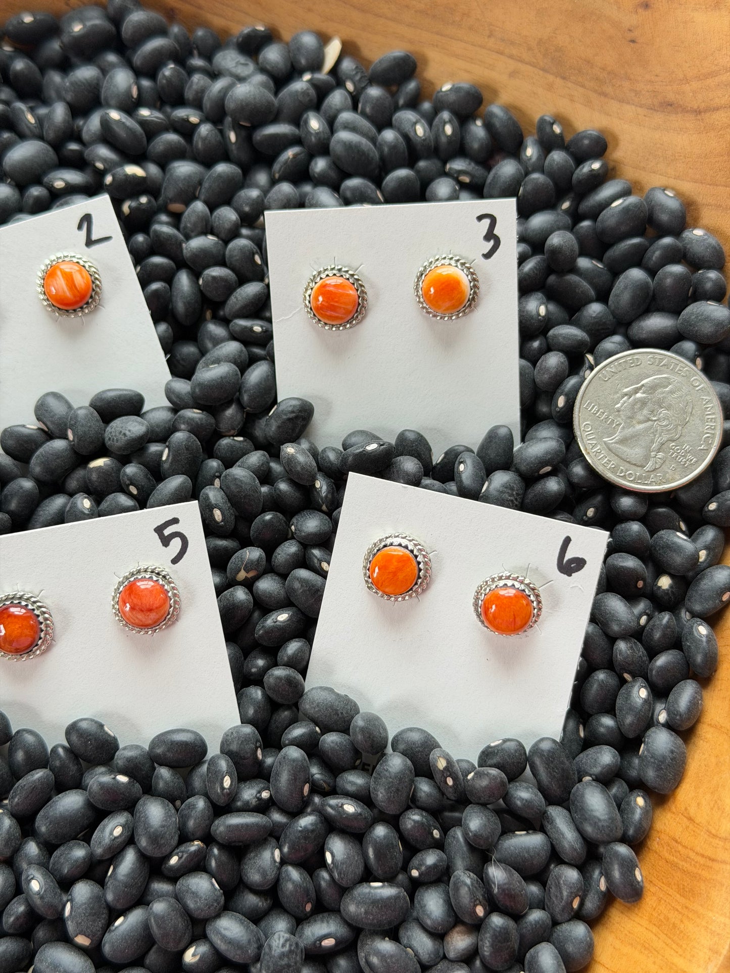 Orange Spiny Oyster Shell Earrings
