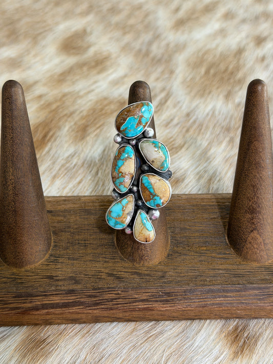 Size 6.5 Royston Turquoise Cluster Ring