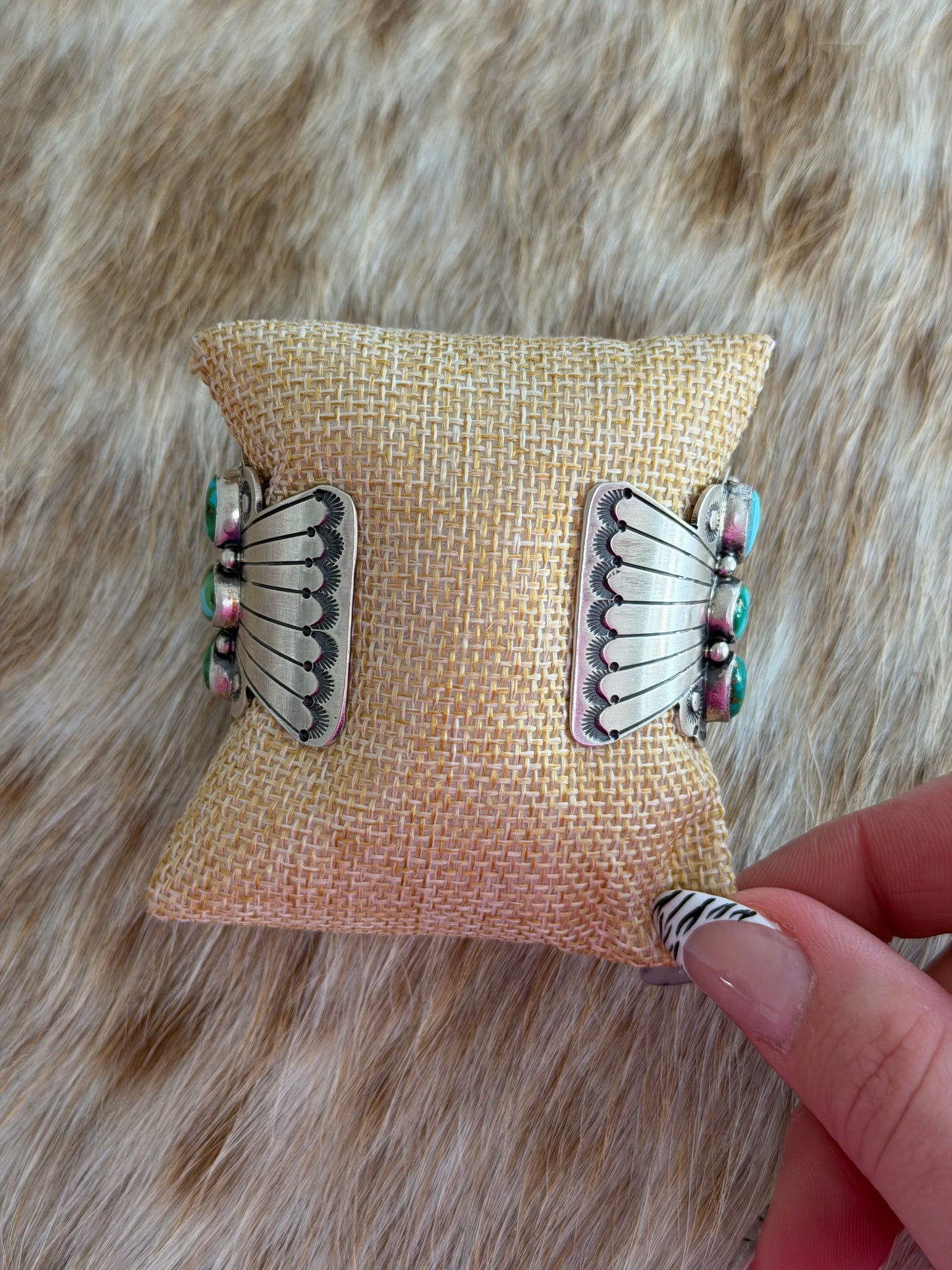 LARGE Sonoran Gold Turquoise Cluster Cuff