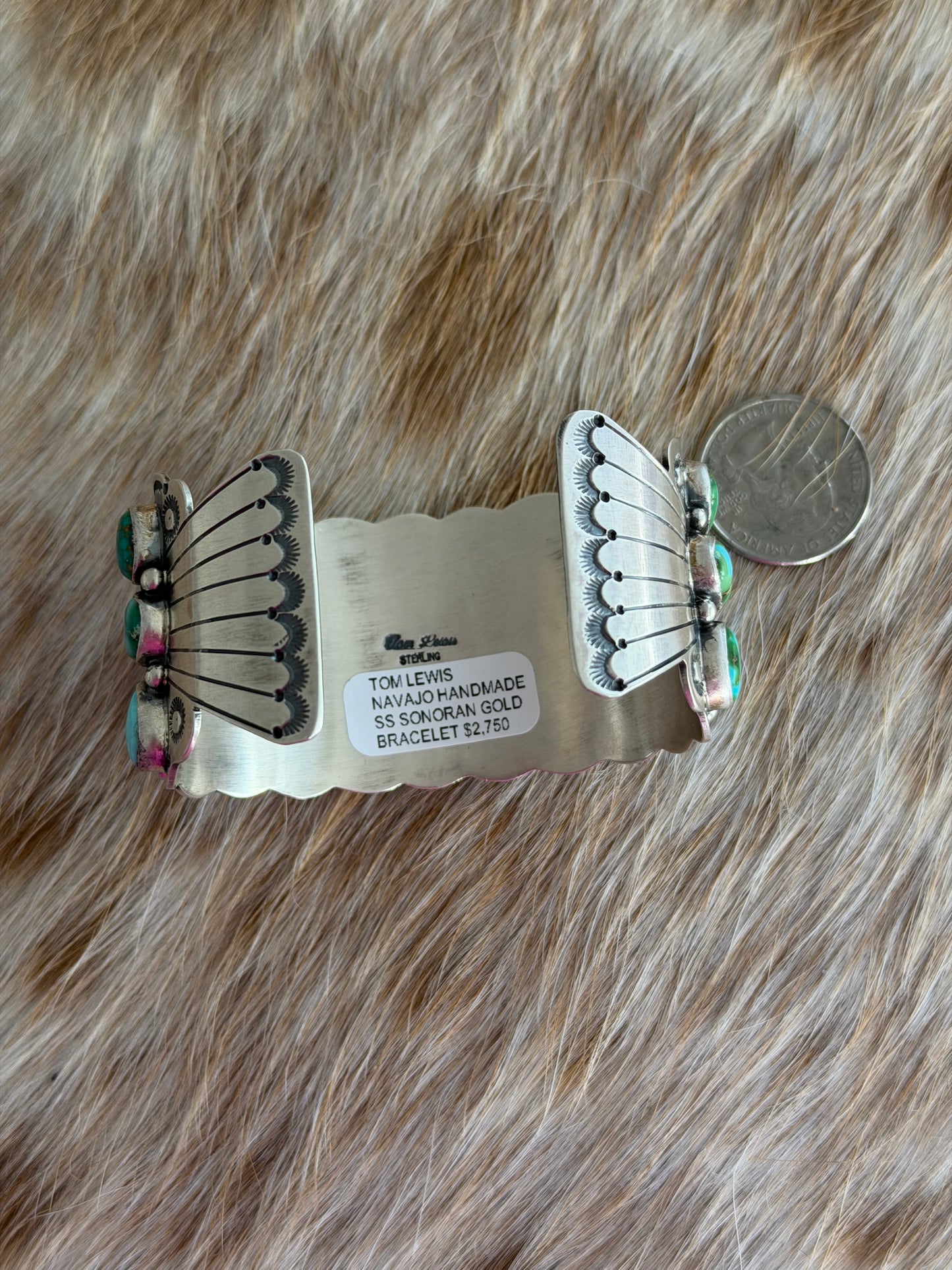 LARGE Sonoran Gold Turquoise Cluster Cuff