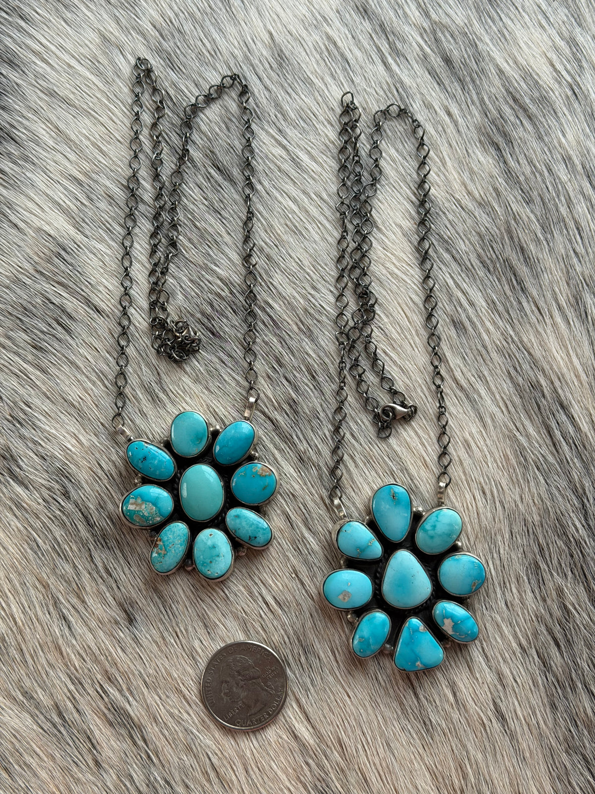 Turquoise Cluster Necklace