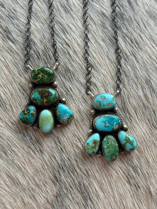 Sonoran Gold Turquoise Cluster Necklace