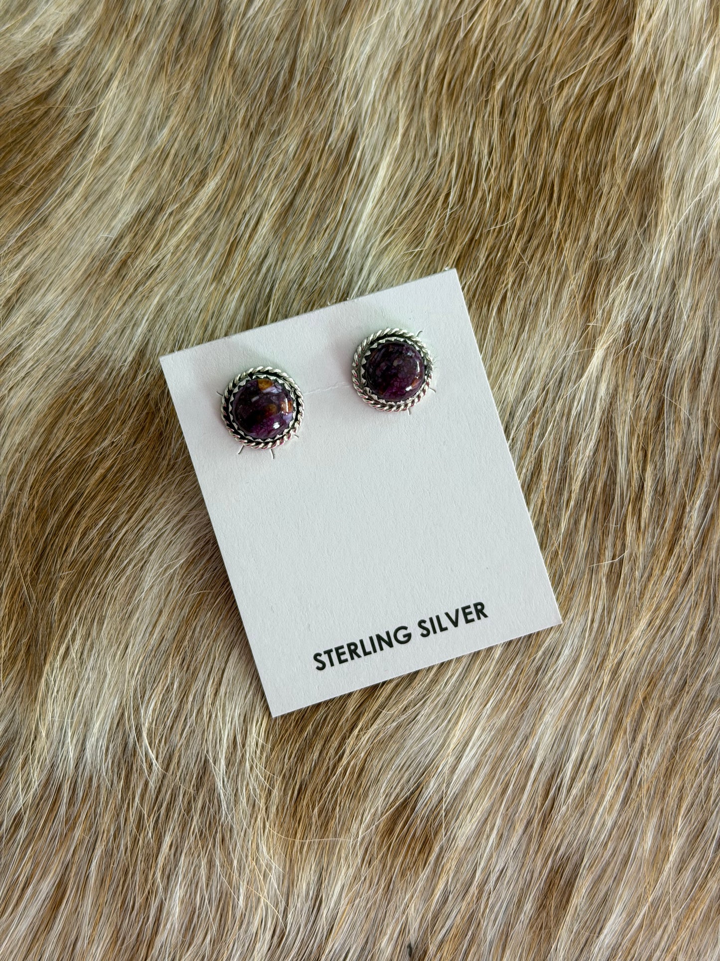 Purple Spiny Oyster Shell Earrings