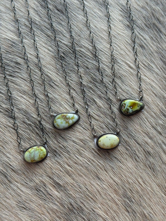 Palomino Variscite Bar Necklace