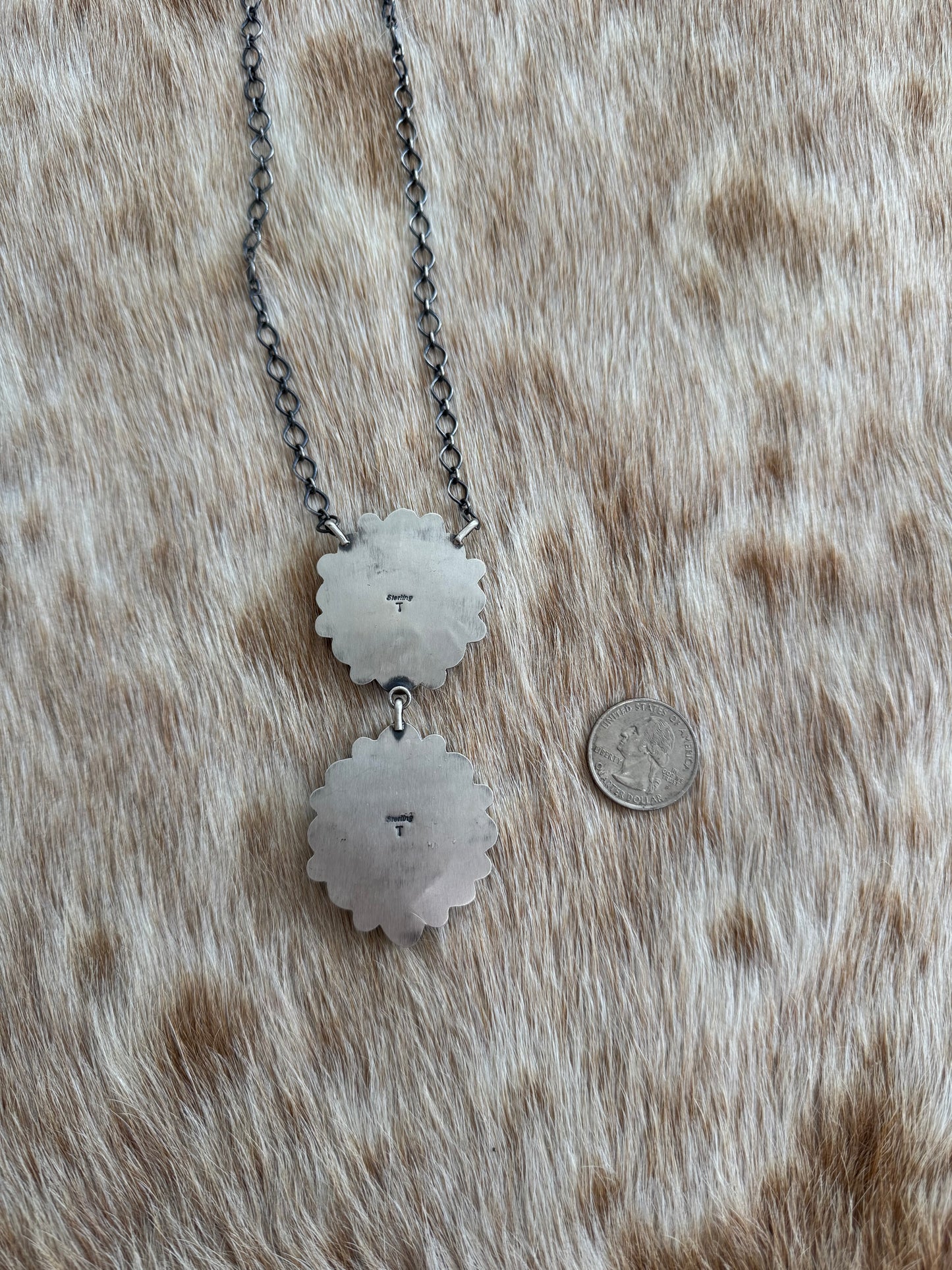 Kingman Turquoise Cluster Lariat Necklace