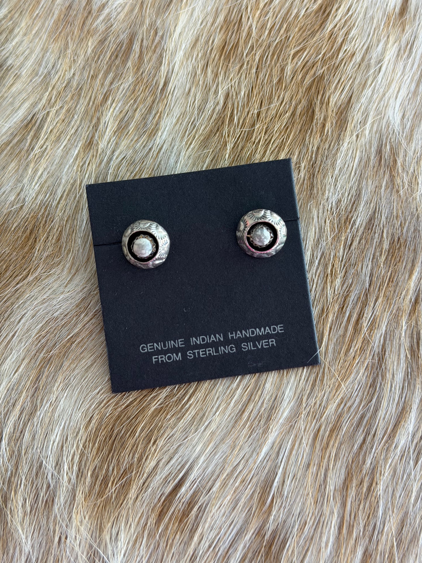 VINTAGE White Buffalo Stud Earrings