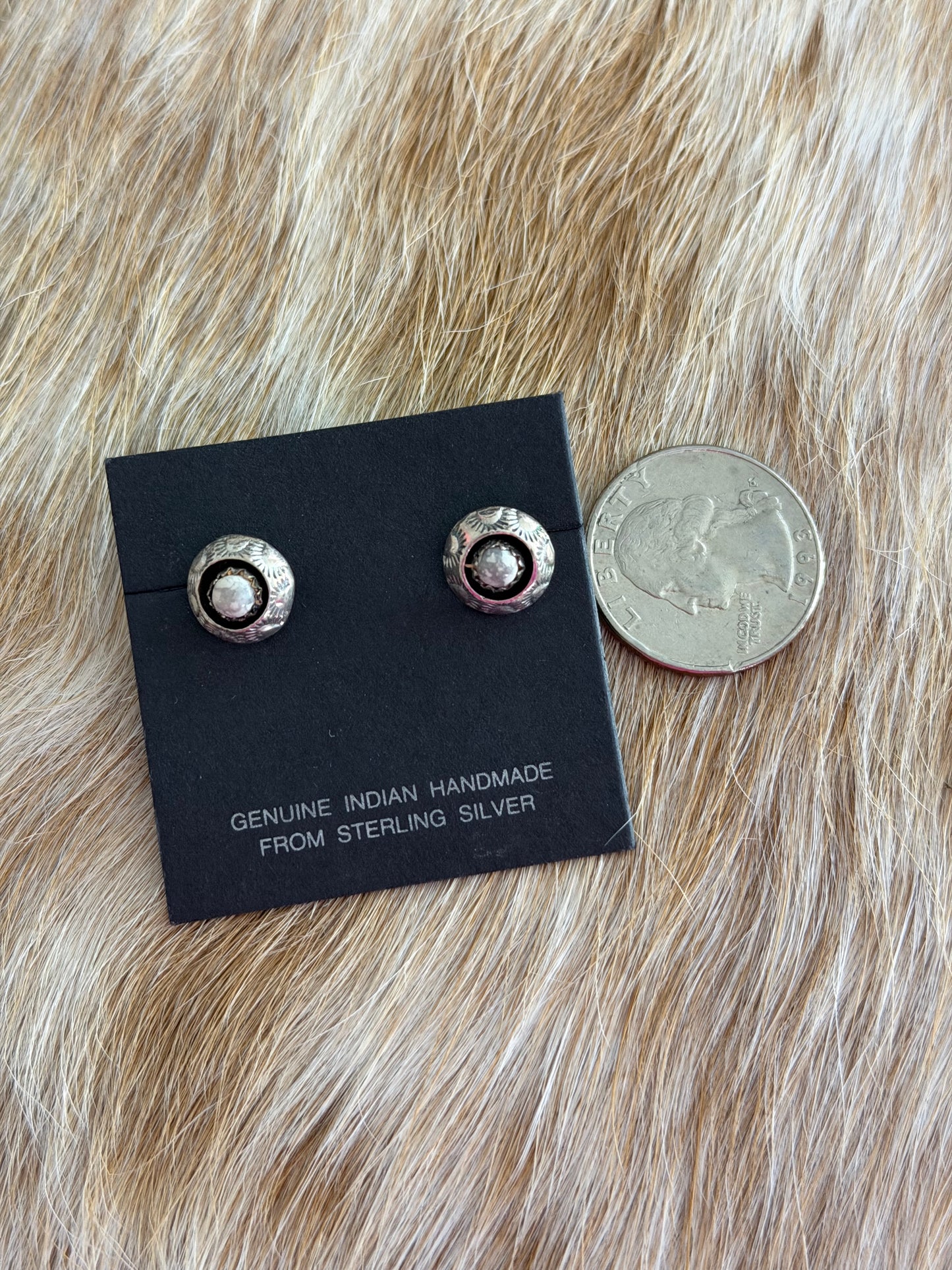 VINTAGE White Buffalo Stud Earrings
