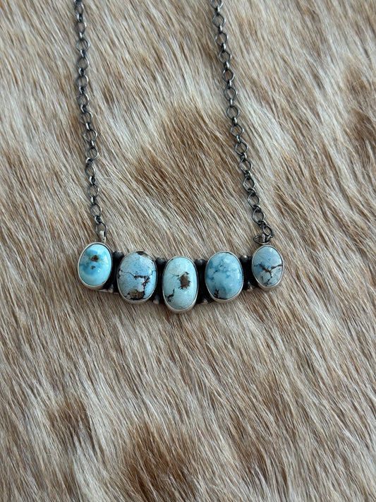 Golden Hills Turquoise Cluster Bar Necklace