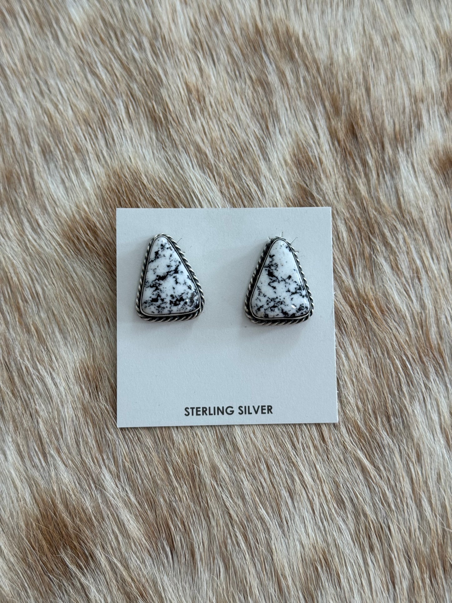 White Buffalo Stud Earrings