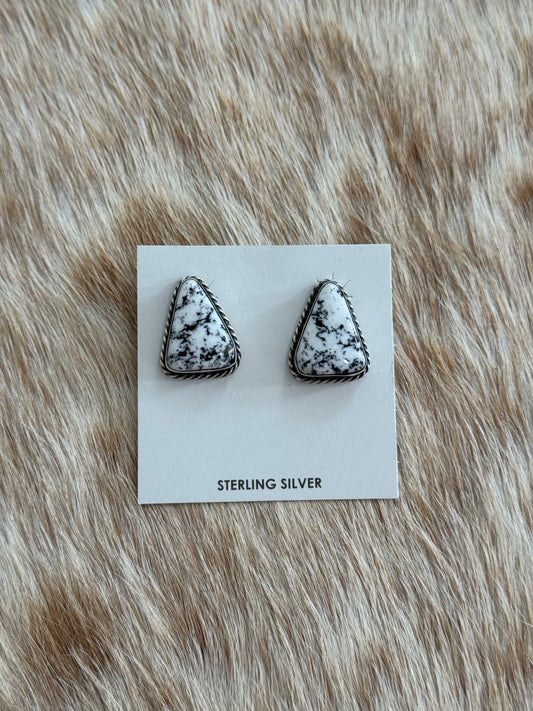 White Buffalo Stud Earrings