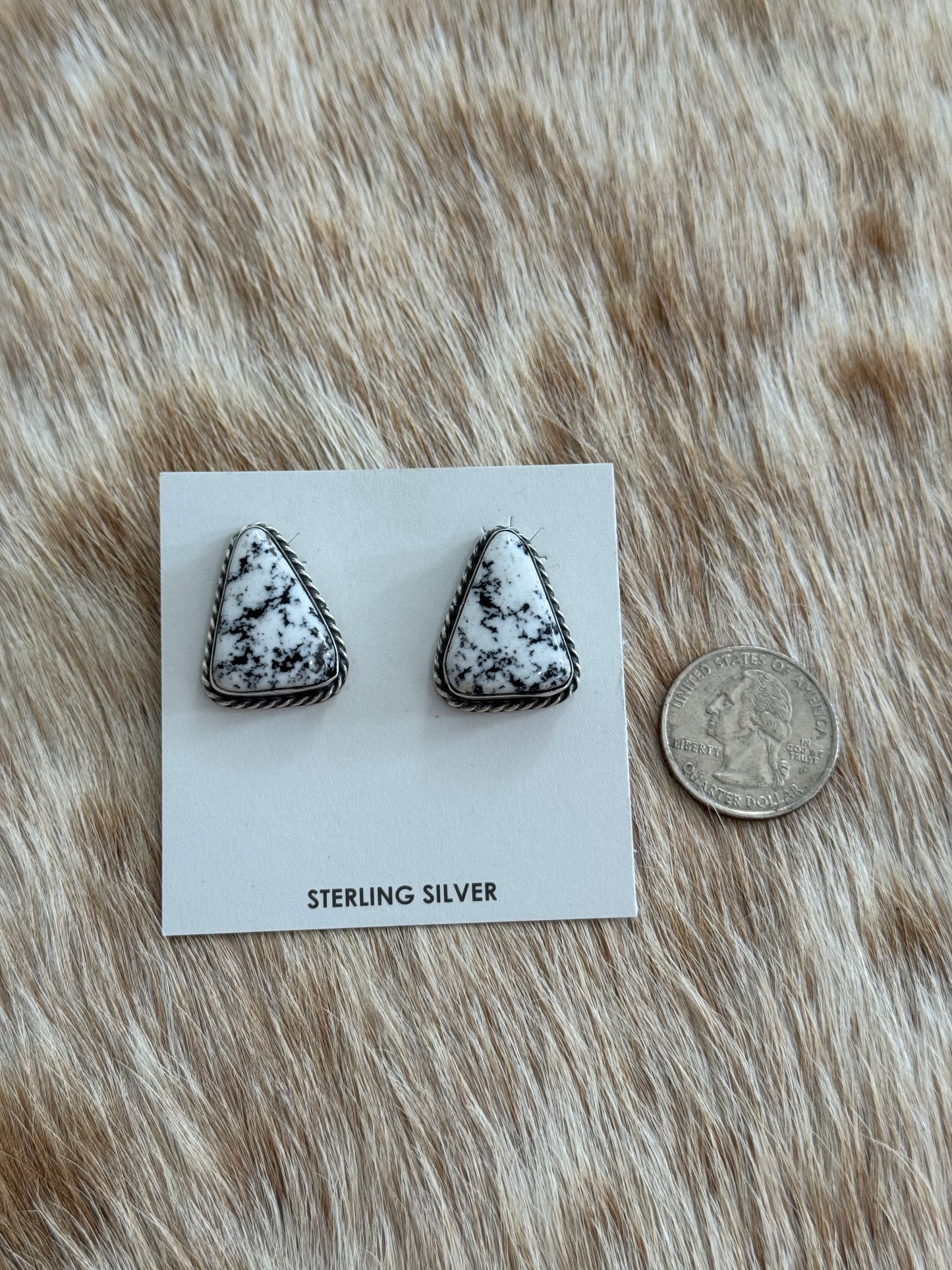 White Buffalo Stud Earrings