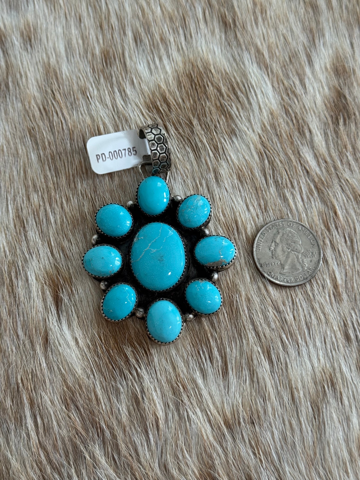 Kingman Turquoise Cluster Pendant