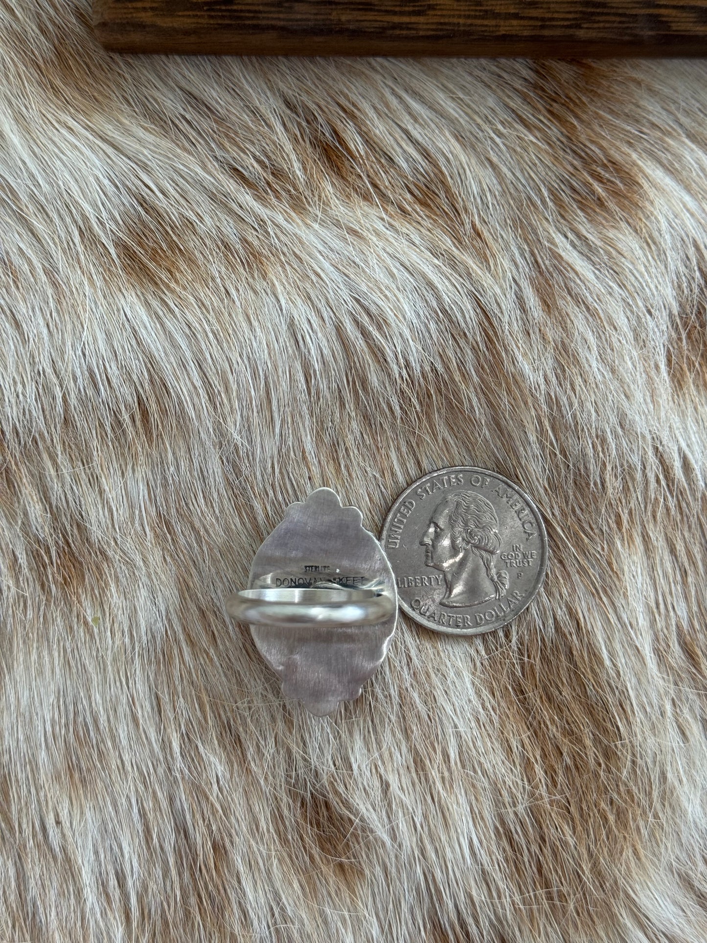 Adjustable Size 6-9 White Buffalo Ring