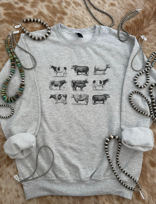 Cattle Breeds Crewneck
