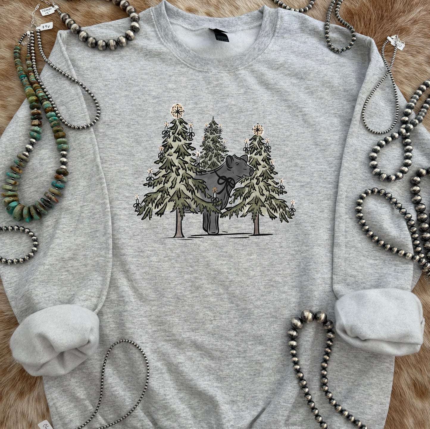 Christmas Tree Show Steer Crewneck