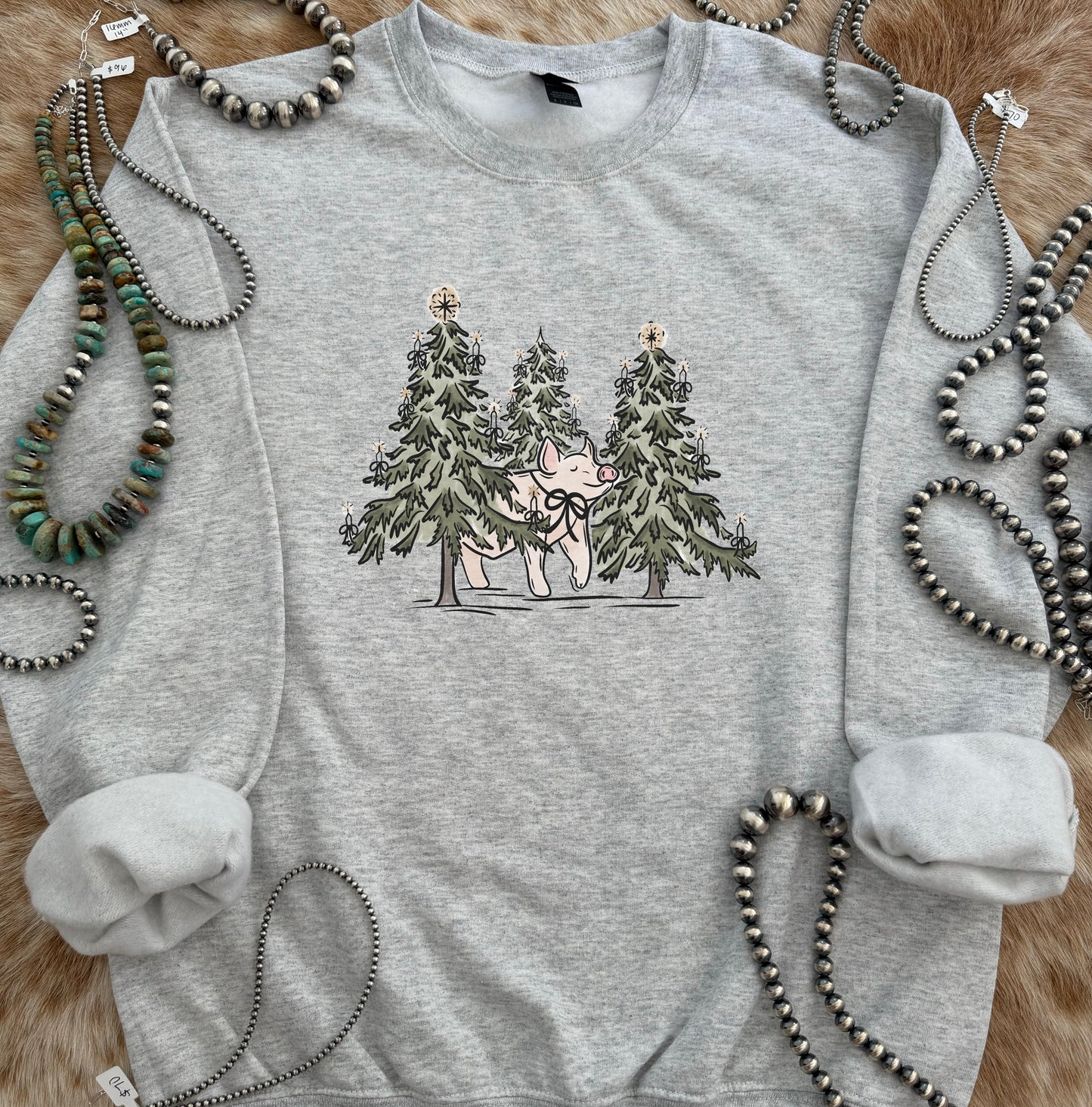 Christmas Tree Show Pig Crewneck