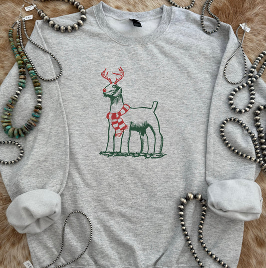 Christmas Reindeer Show Goat Crewneck