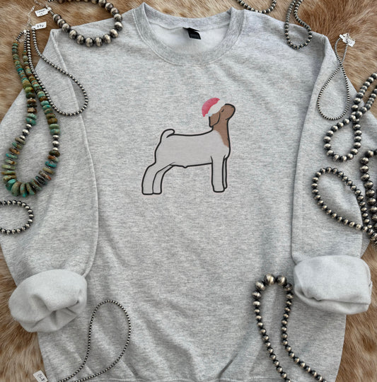 Christmas Santa Goat Crewneck