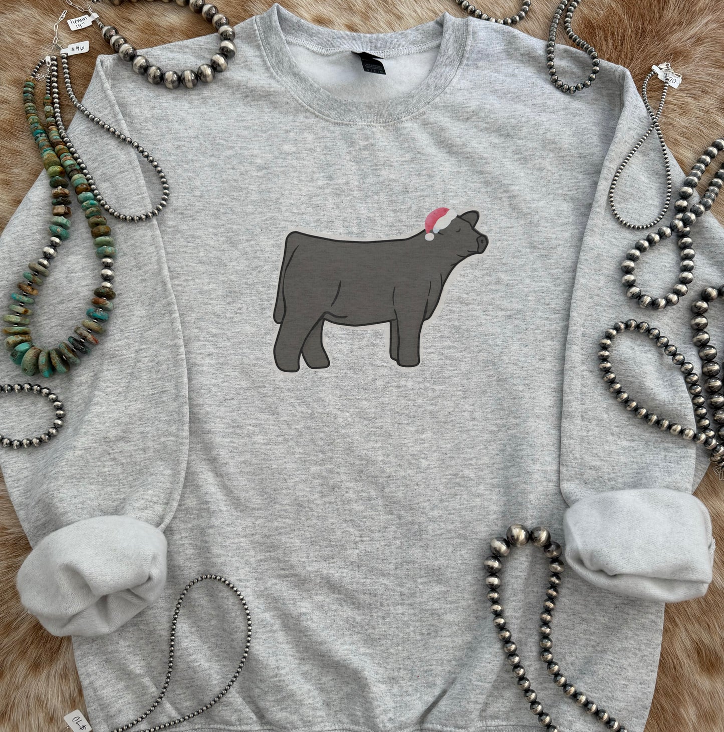 Christmas Santa Steer Crewneck
