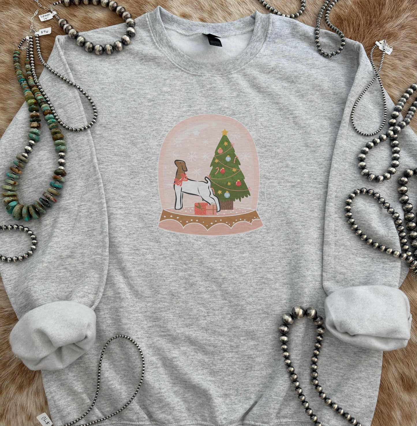 Christmas Snow Globe Goat Crewneck