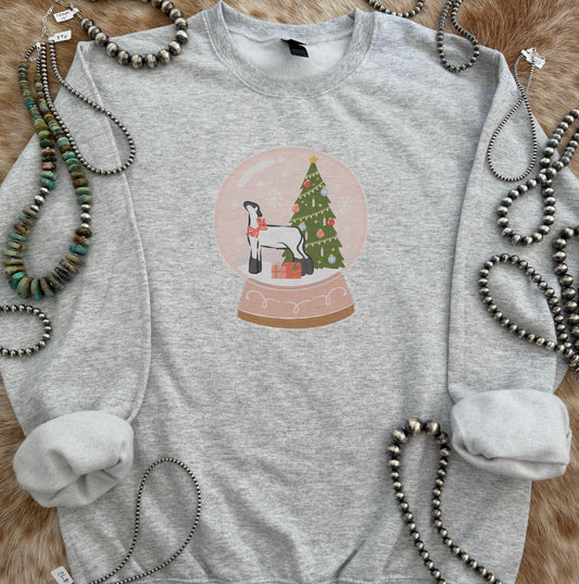 Christmas Snow Globe Sheep Crewneck