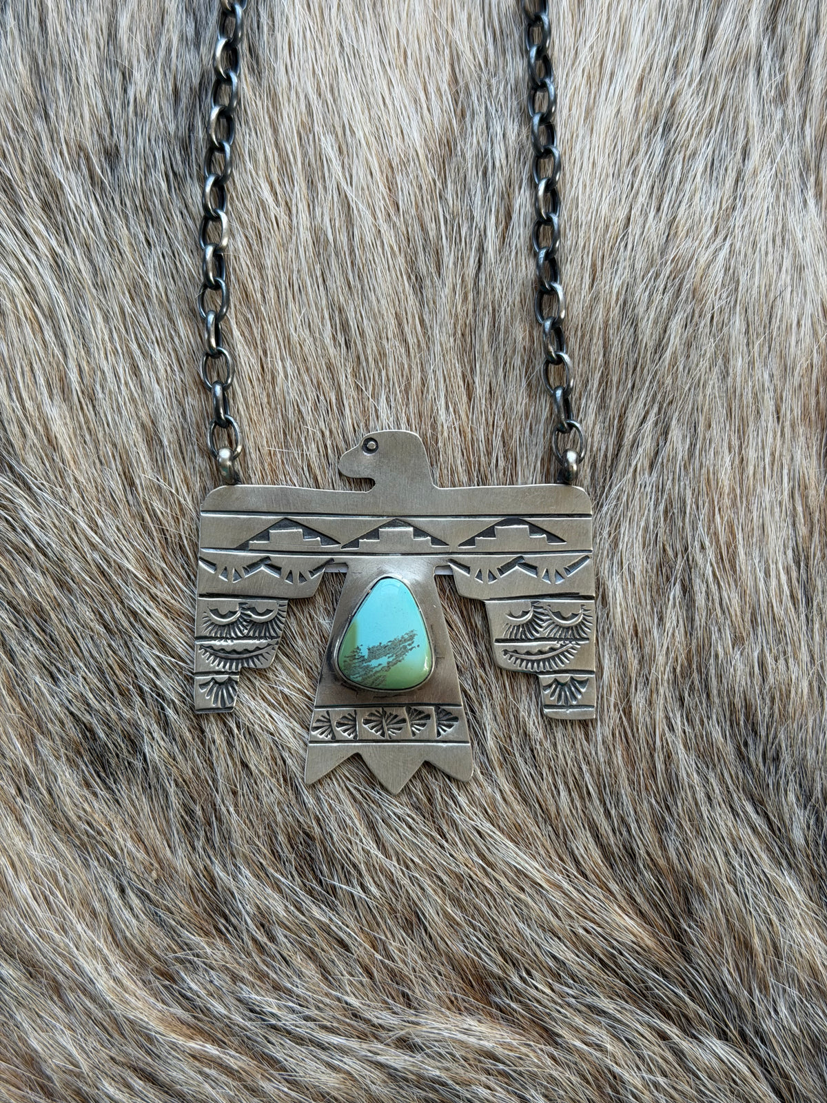 Sonoran Gold Turquoise Thunderbird Necklace