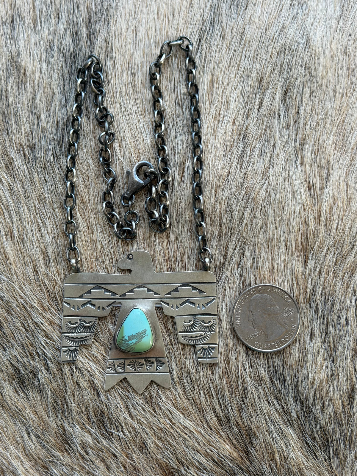 Sonoran Gold Turquoise Thunderbird Necklace