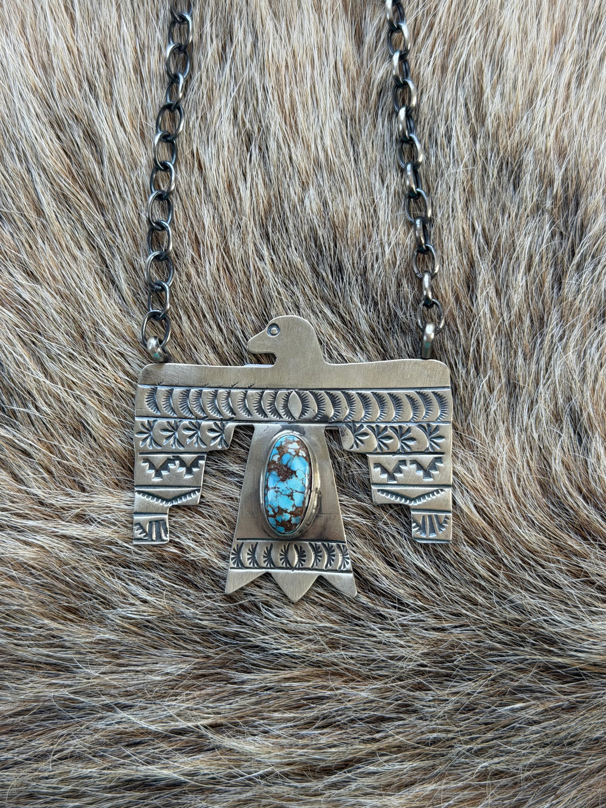 Golden Hills Turquoise Thunderbird Necklace