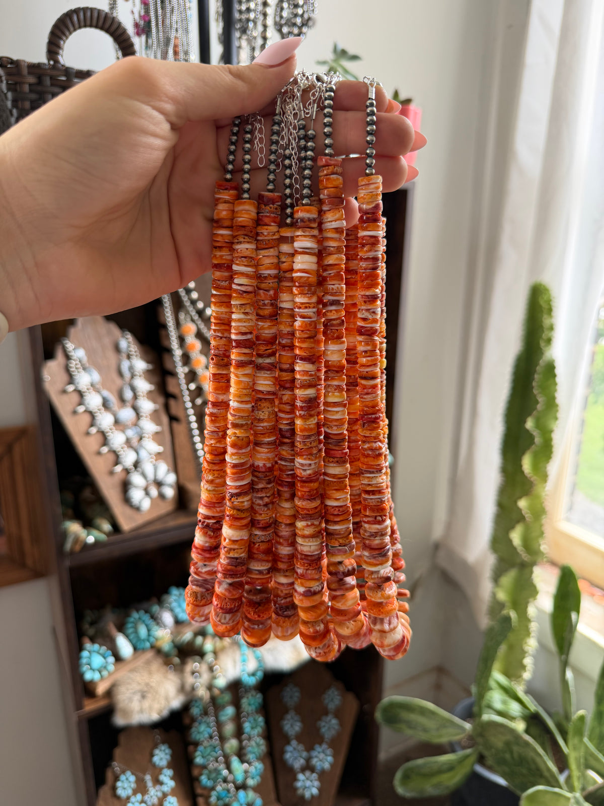 Spiny Oyster Shell Statement Necklace