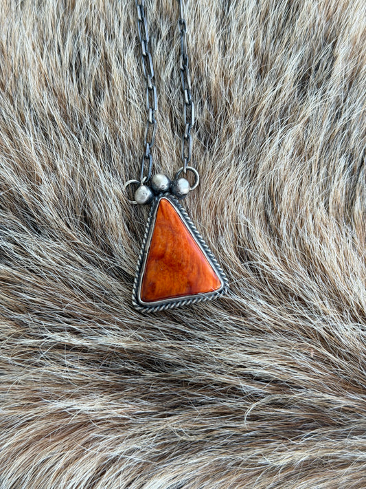 Orange Spiny Oyster Shell Necklace