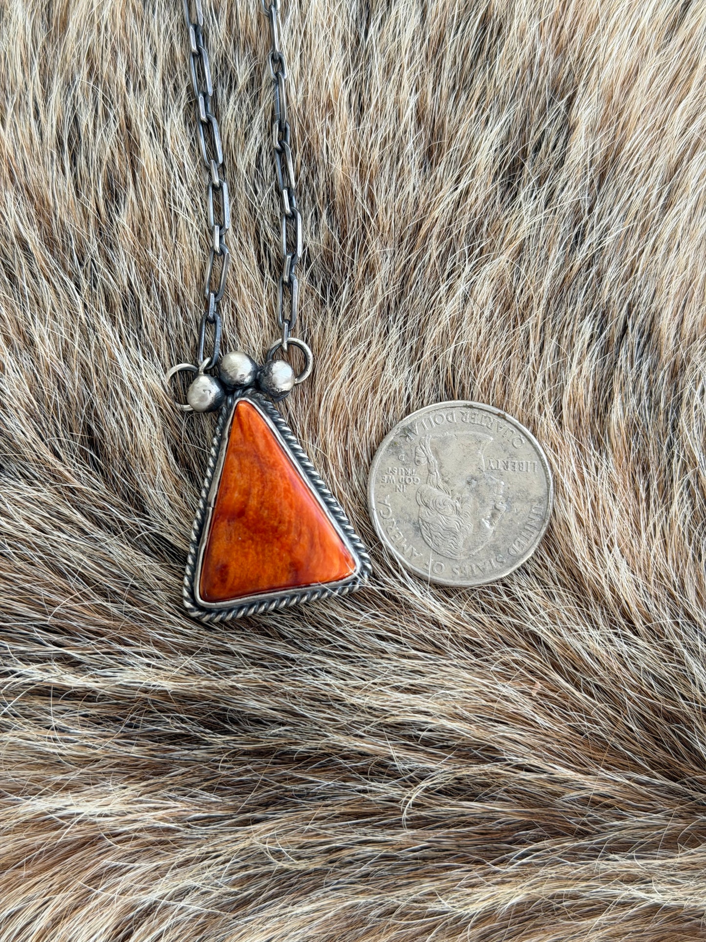 Orange Spiny Oyster Shell Necklace
