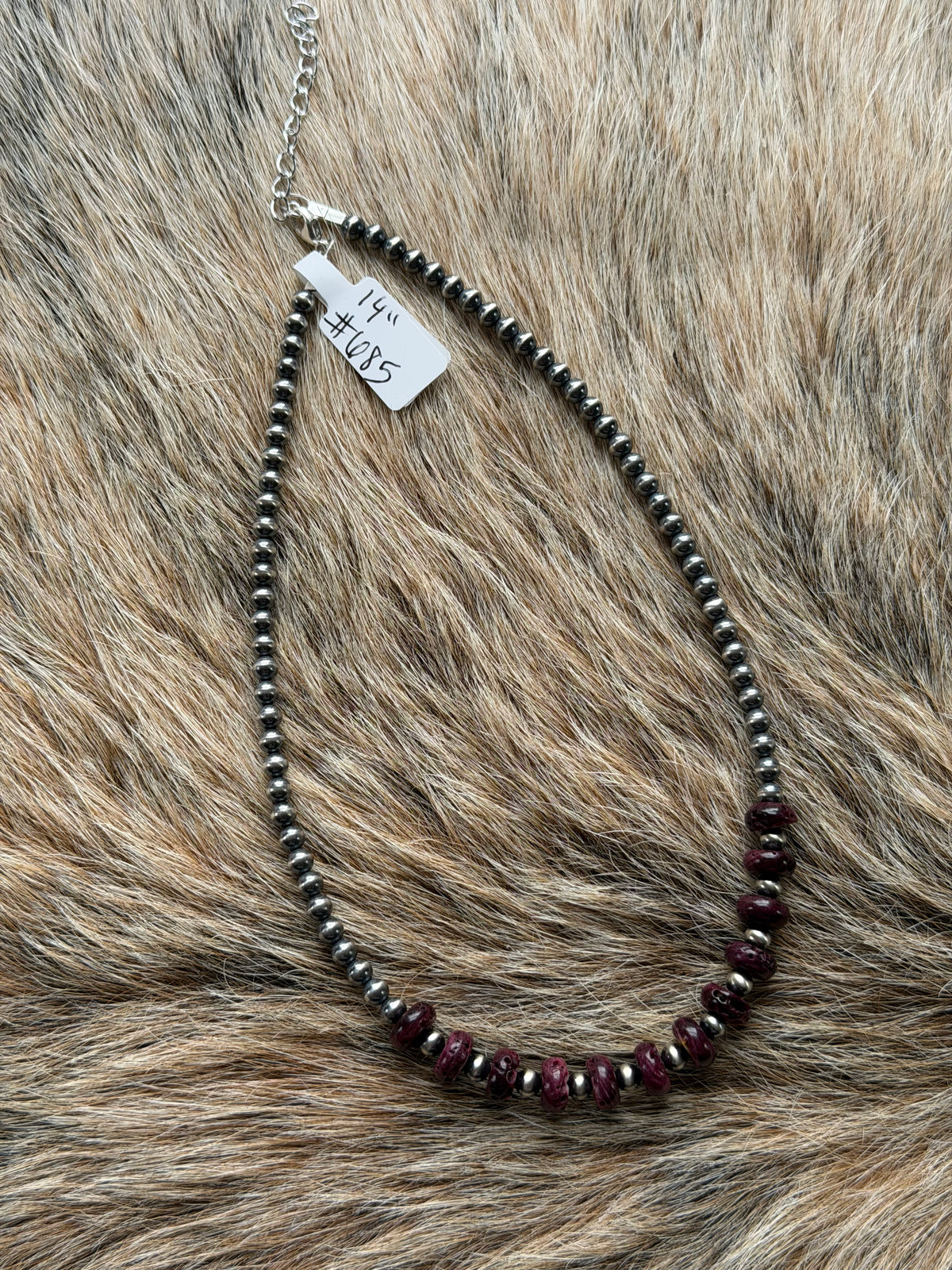 14" Purple Spiny Oyster Shell Necklace