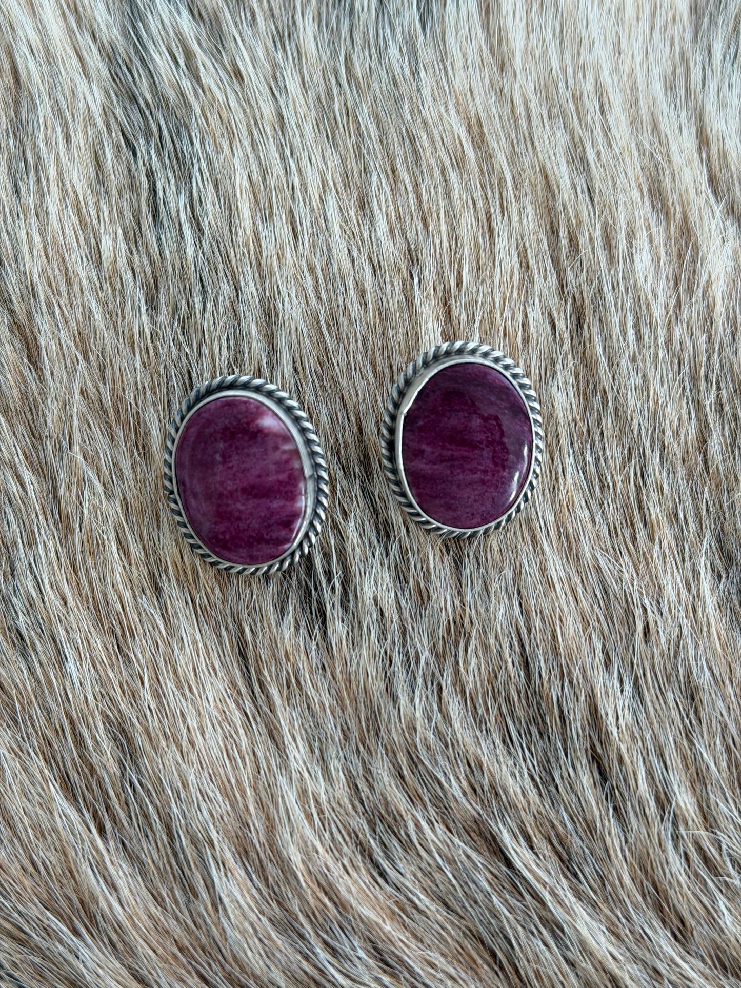 Purple Spiny Oyster Shell Earrings