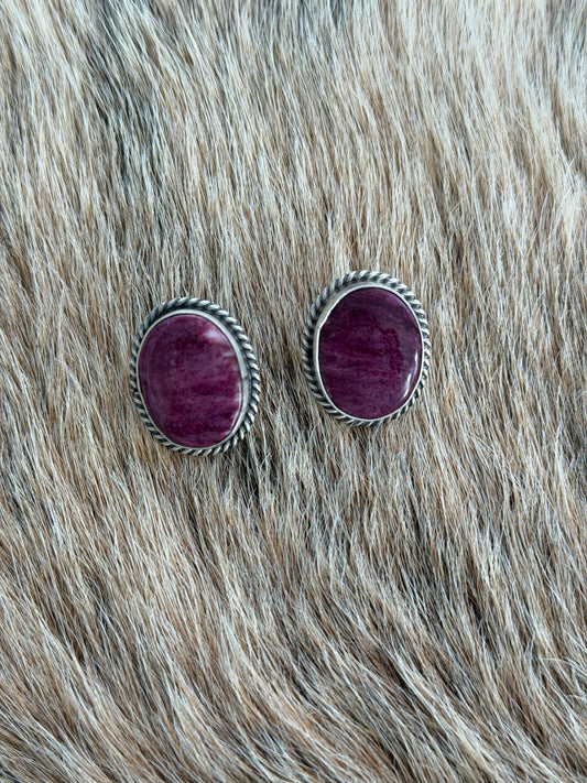 Purple Spiny Oyster Shell Earrings