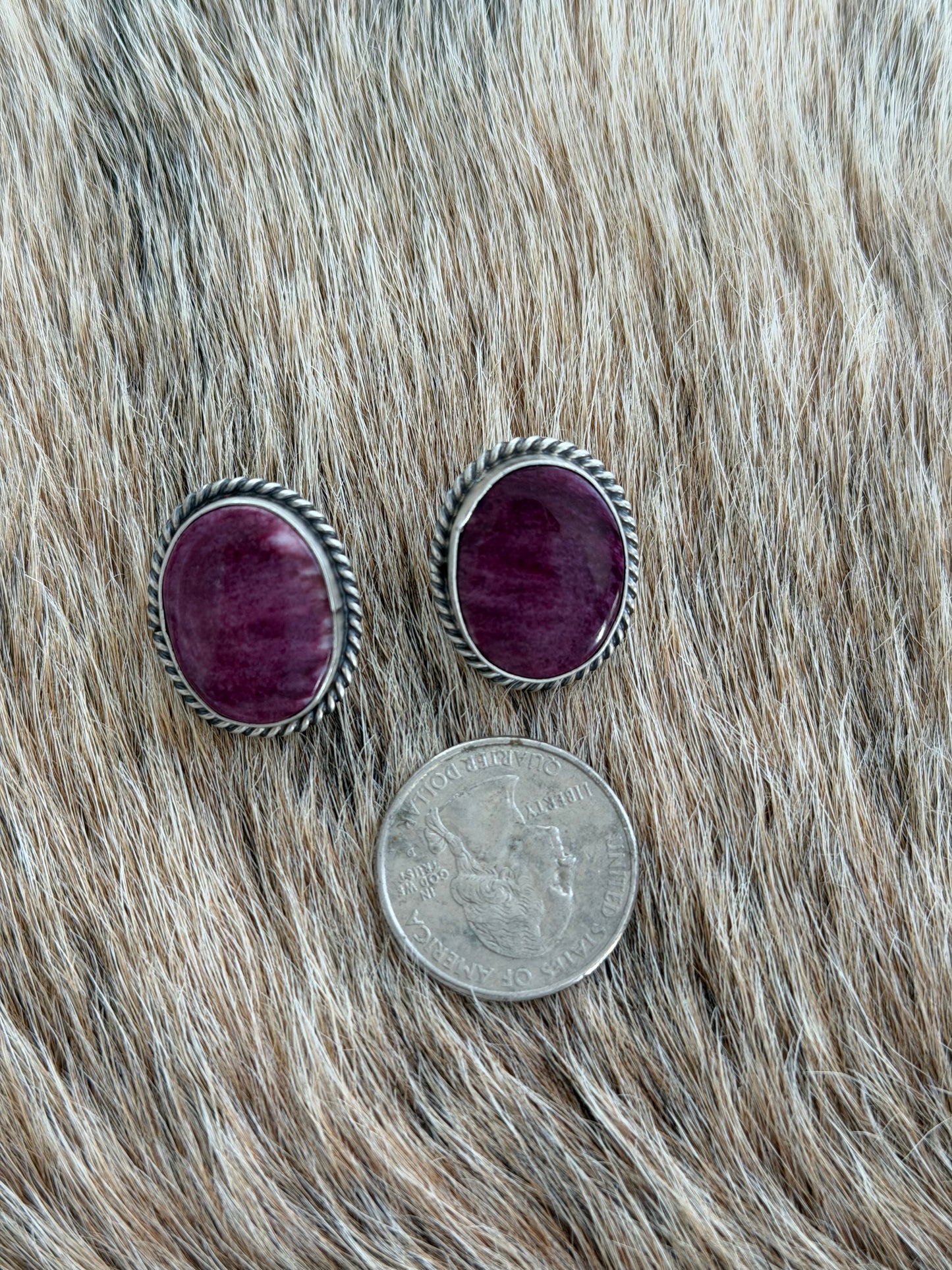 Purple Spiny Oyster Shell Earrings
