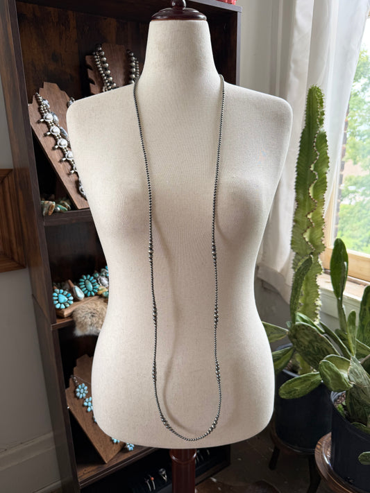 60" LONG 4-8mm Graduated Sterling Pearl Necklace