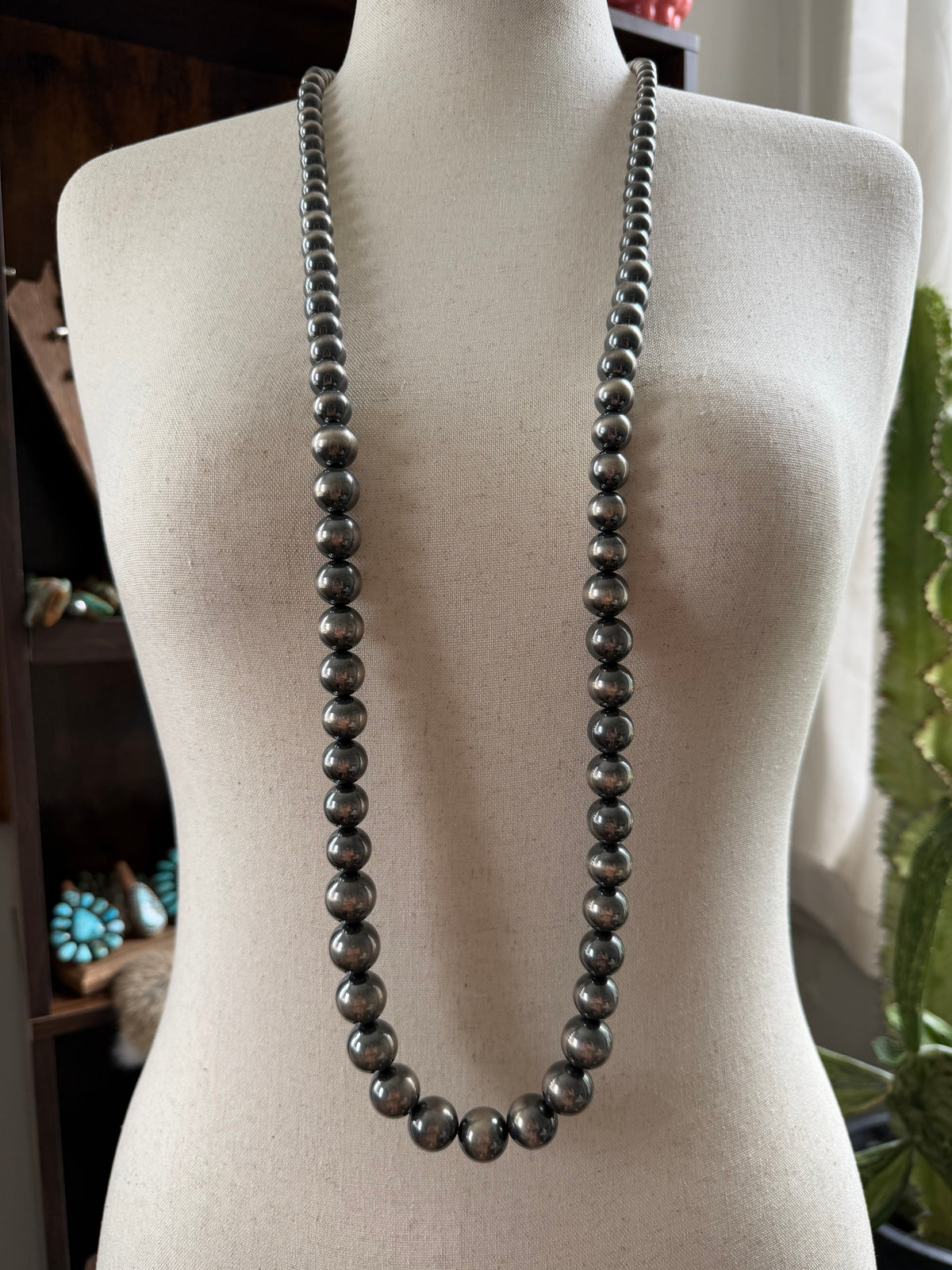 45" LONG 6mm-16mm Graduated Sterling Pearl Necklace
