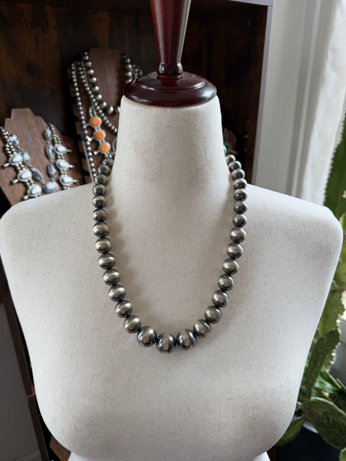 22.5" 14-18mm Graduated Sterling Pearl Necklace