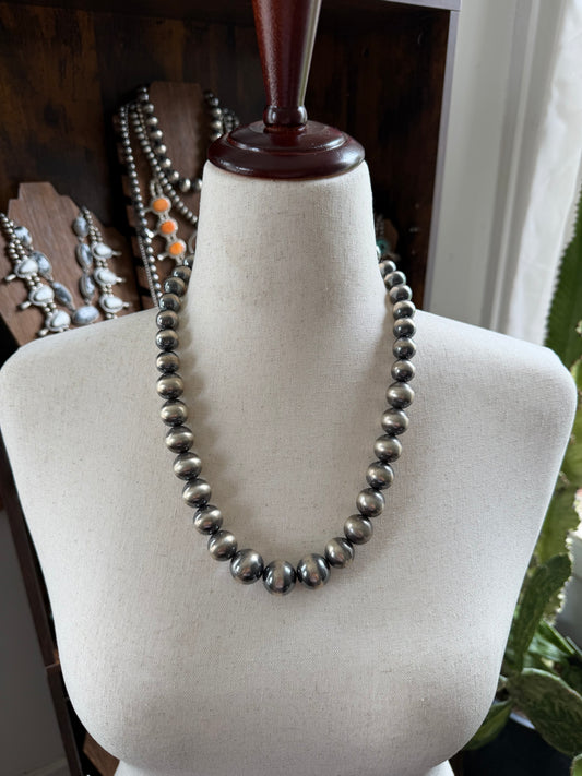 22.5" 14-18mm Graduated Sterling Pearl Necklace