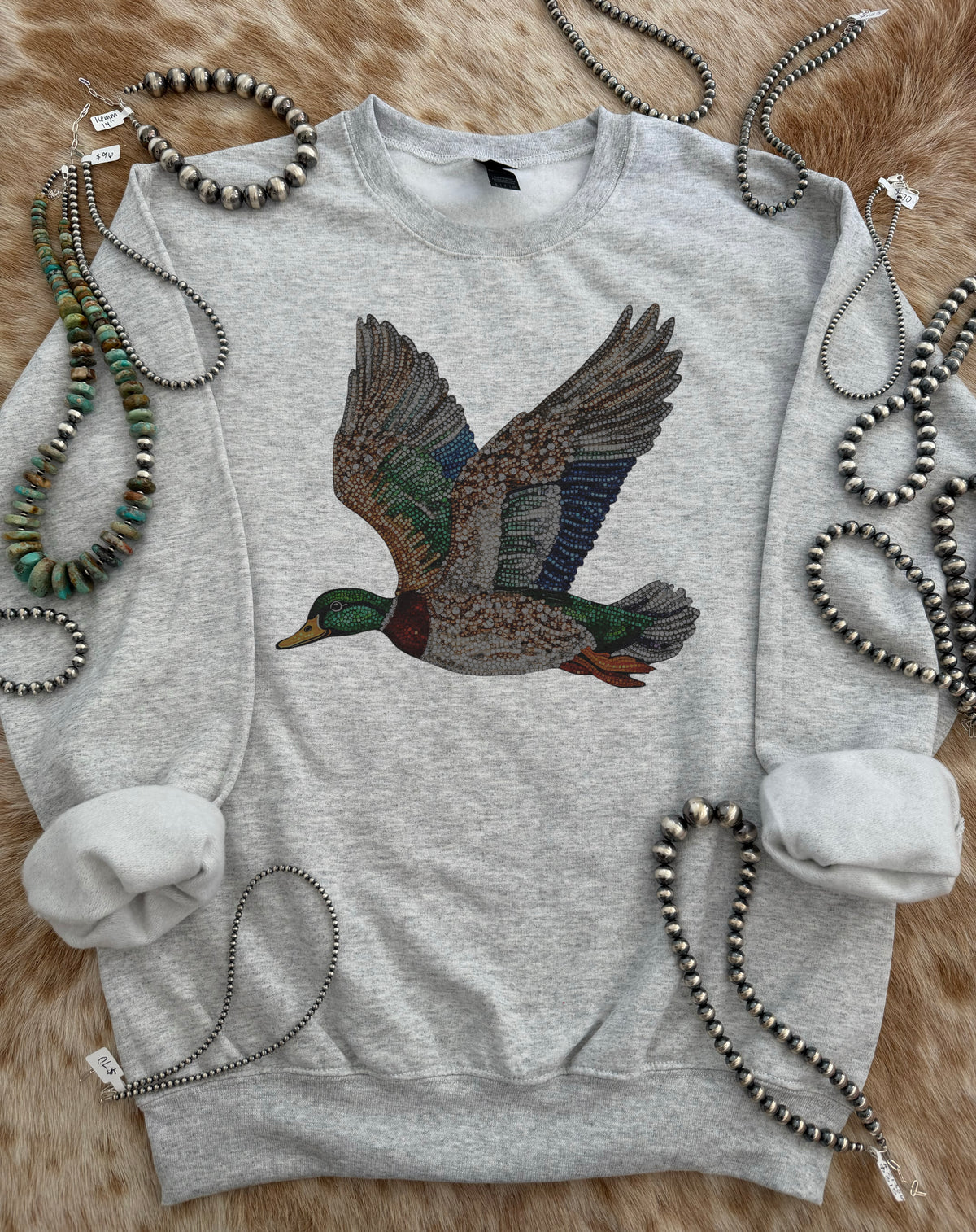 Rhinestone Mallard Duck Crewneck