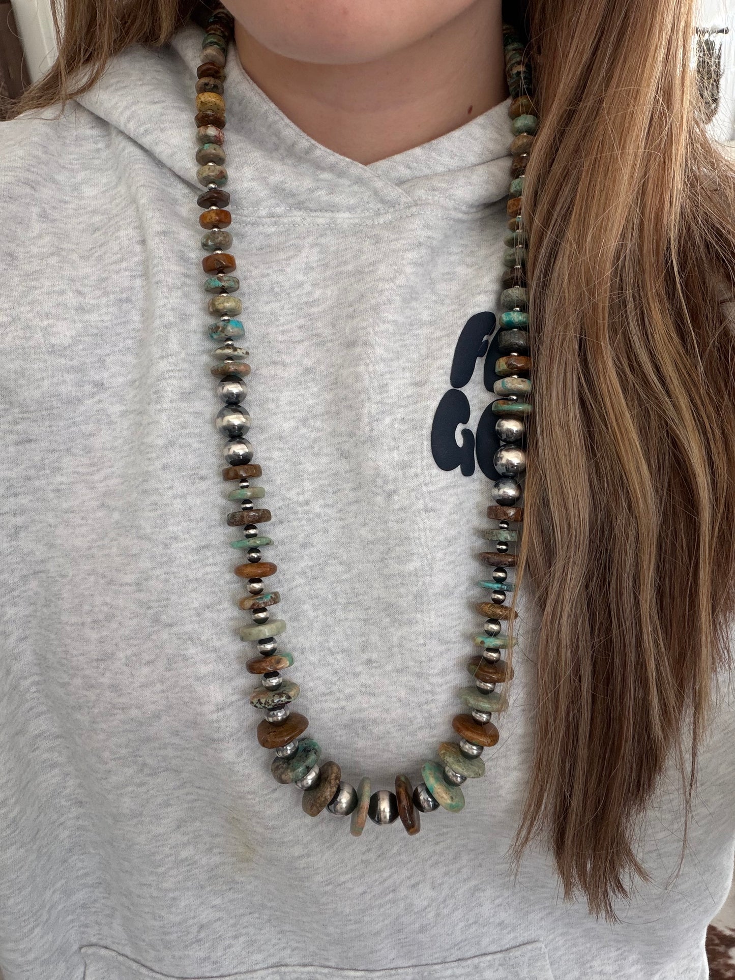 LONG 35.5" Turquoise Statement Necklace