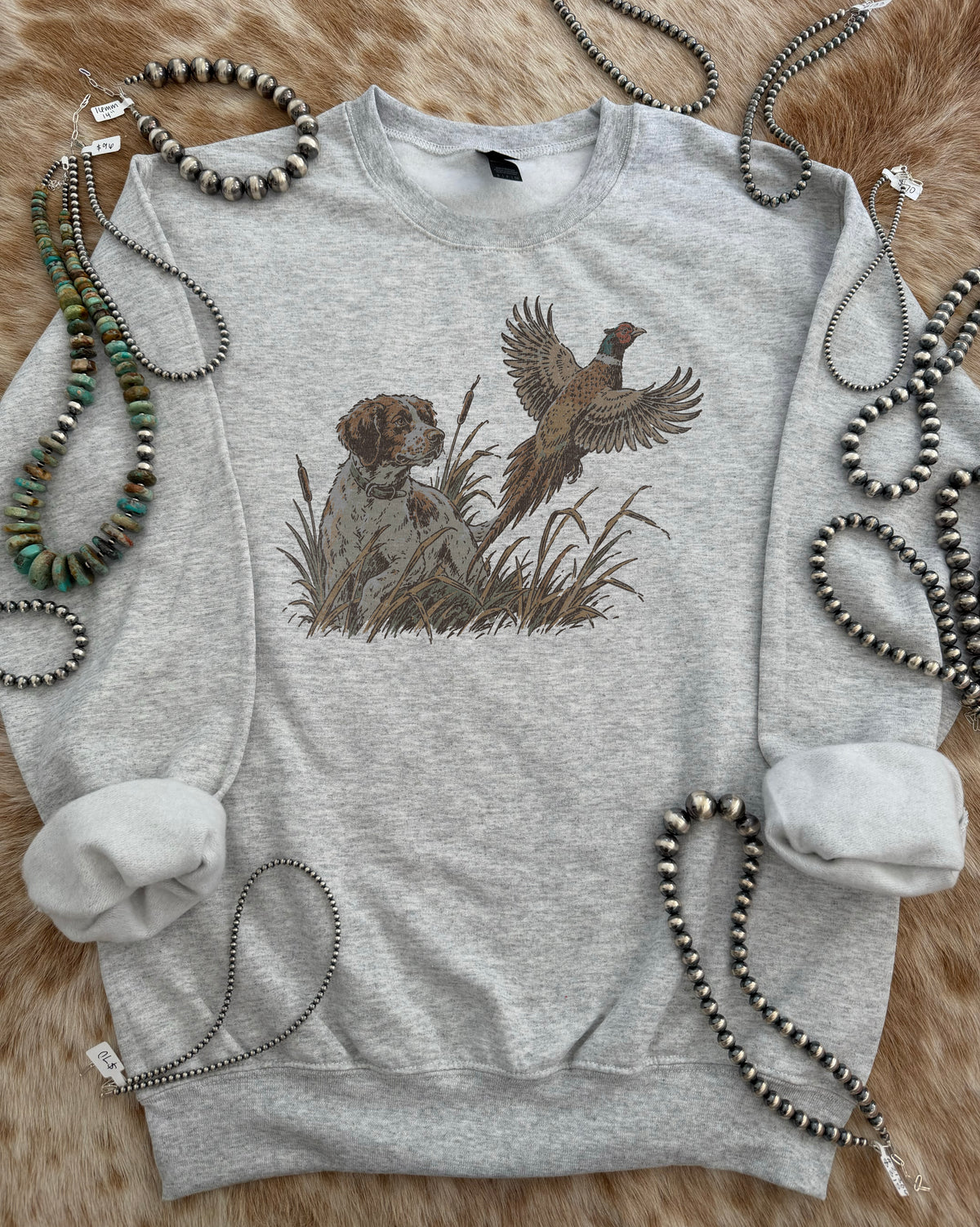 Brittany Spaniel Pheasant Hunting Crewneck