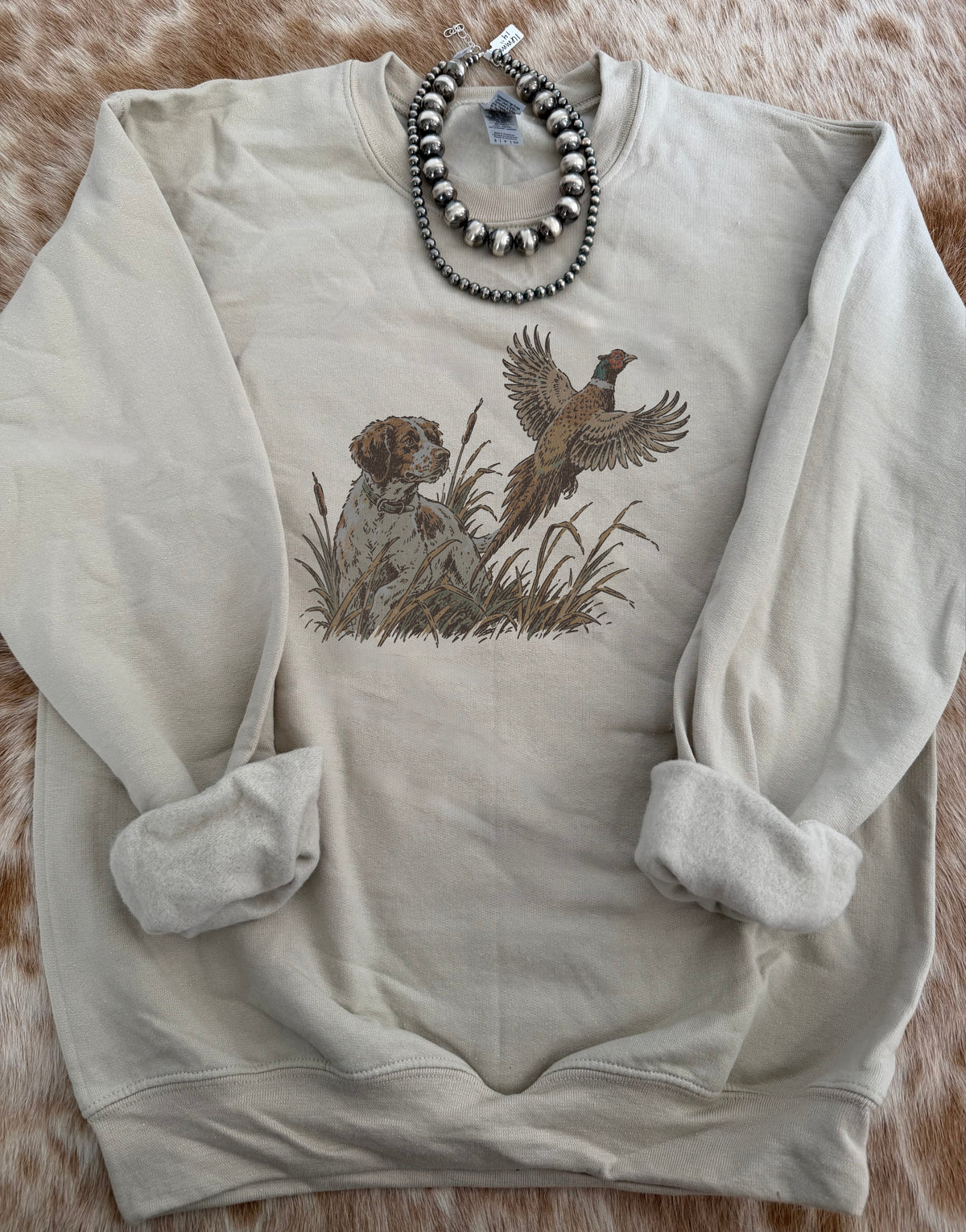 Brittany Spaniel Pheasant Hunting Crewneck
