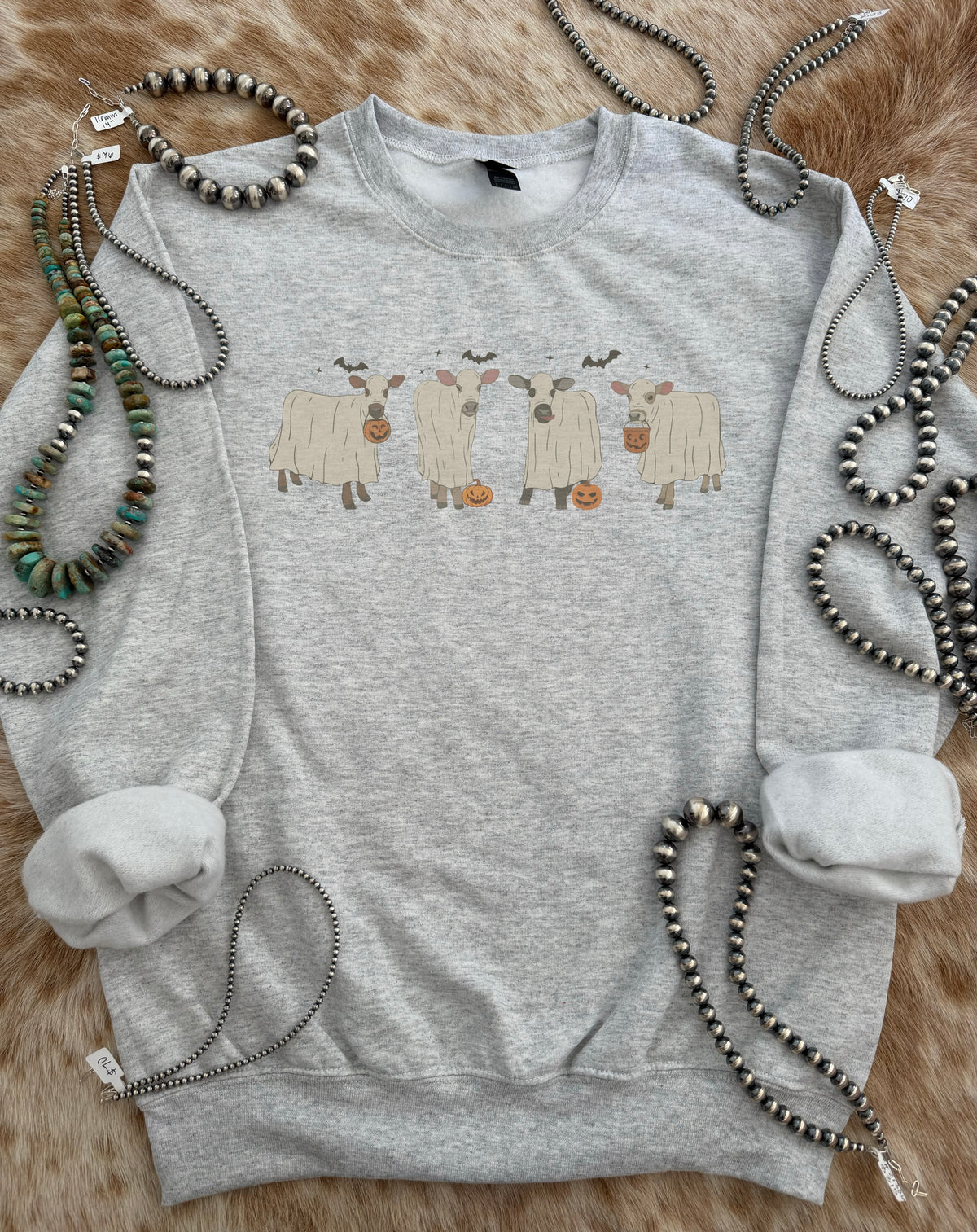 Ghost Cattle Halloween Crewneck
