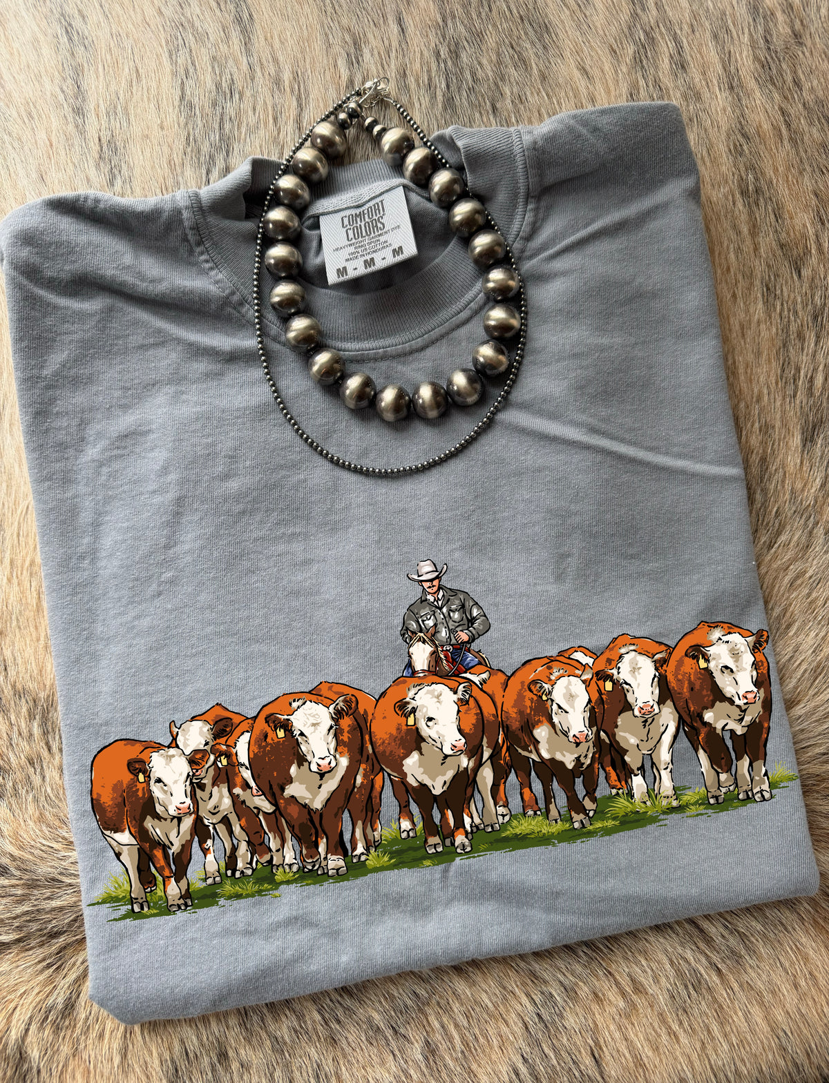 Cowboy Herding Herefords Tee