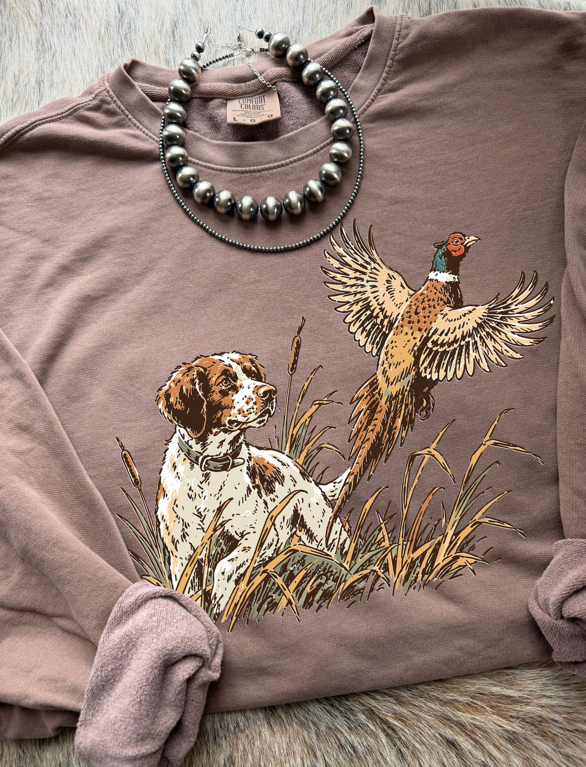 Brittany Spaniel Pheasant Hunting Sweatshirt