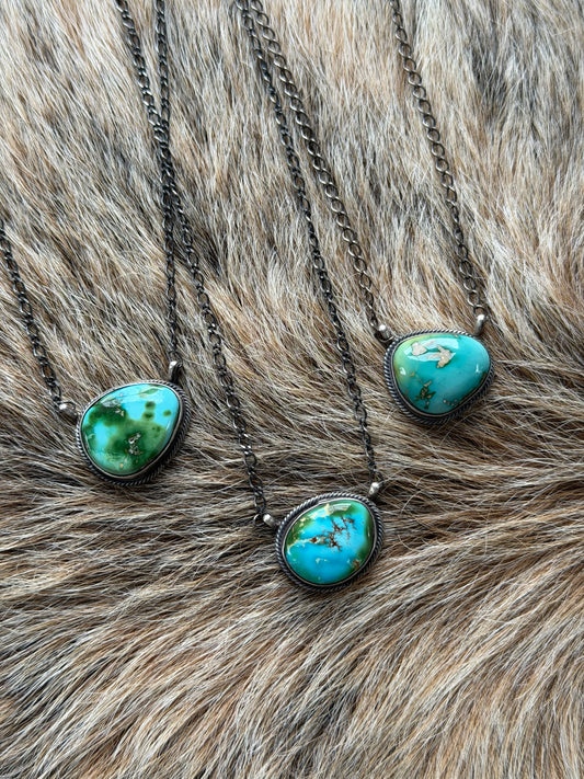 Sonoran Gold Turquoise Single Stone Necklace