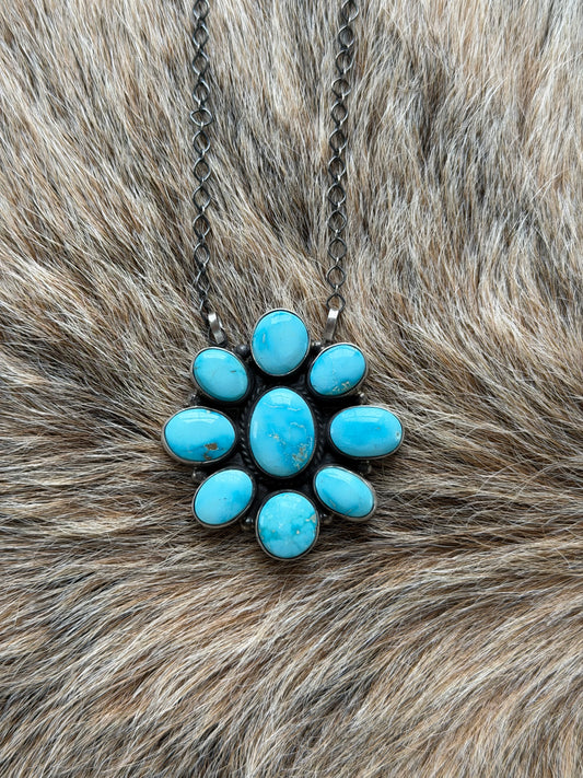 Turquoise Cluster Necklace